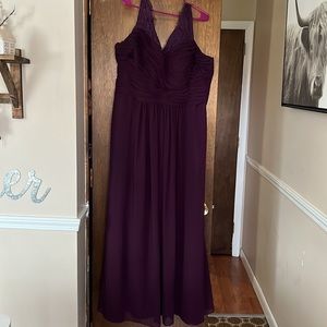 Christina Wu Celebration. Plum bridesmaid dress.